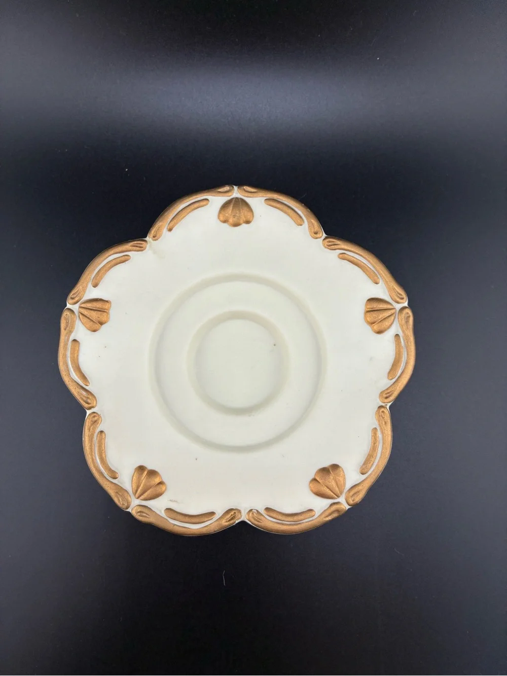 PartyLite Cream and Gold Floral Lantern Teapot
